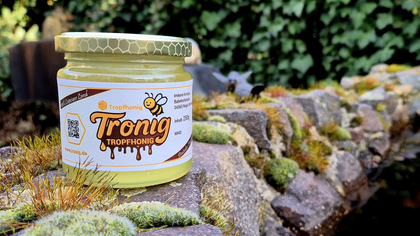 Ein Glas Tronig Tropfhonig aus dem Leipziger Land
